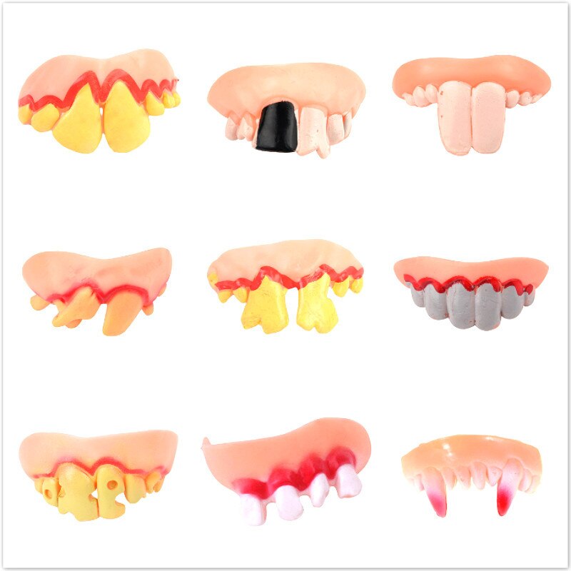 1-10 Uds Halloween dentaduras sorpresa novedad dentadura broma divertida Gadgets para Decoración práctica accesorios divertido & Horror chistes 5Z