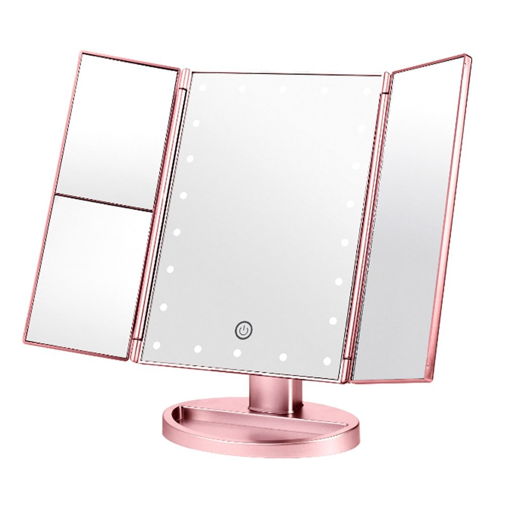 Makeup Mirror LED Touch Screen 22 Light Table Desktop Makeup 2X/3 XMagnifying Mirrors Vanity 3 Folding Adjustable Mirror
