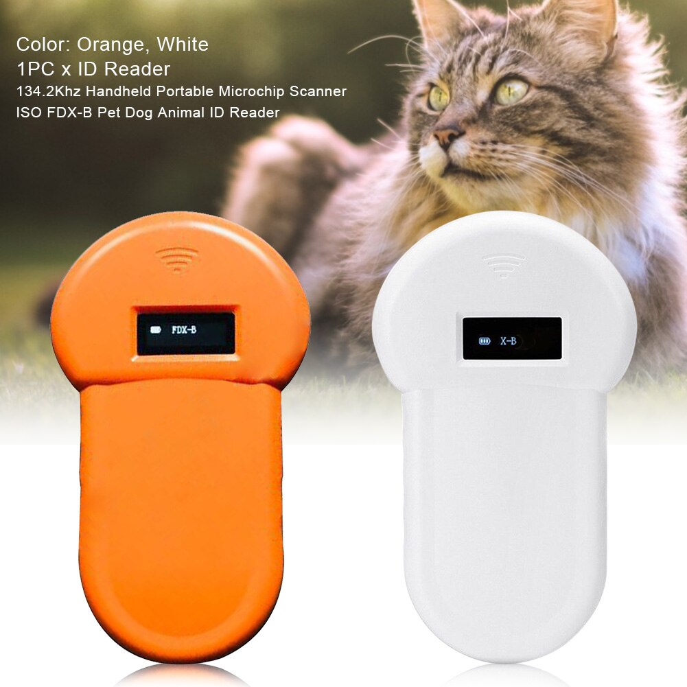 134.2Khz Microchip Scanner ABS FDX-B Stable Home Animal ID Reader Low Frequency Built-in Buzzer OLED Display Tracking