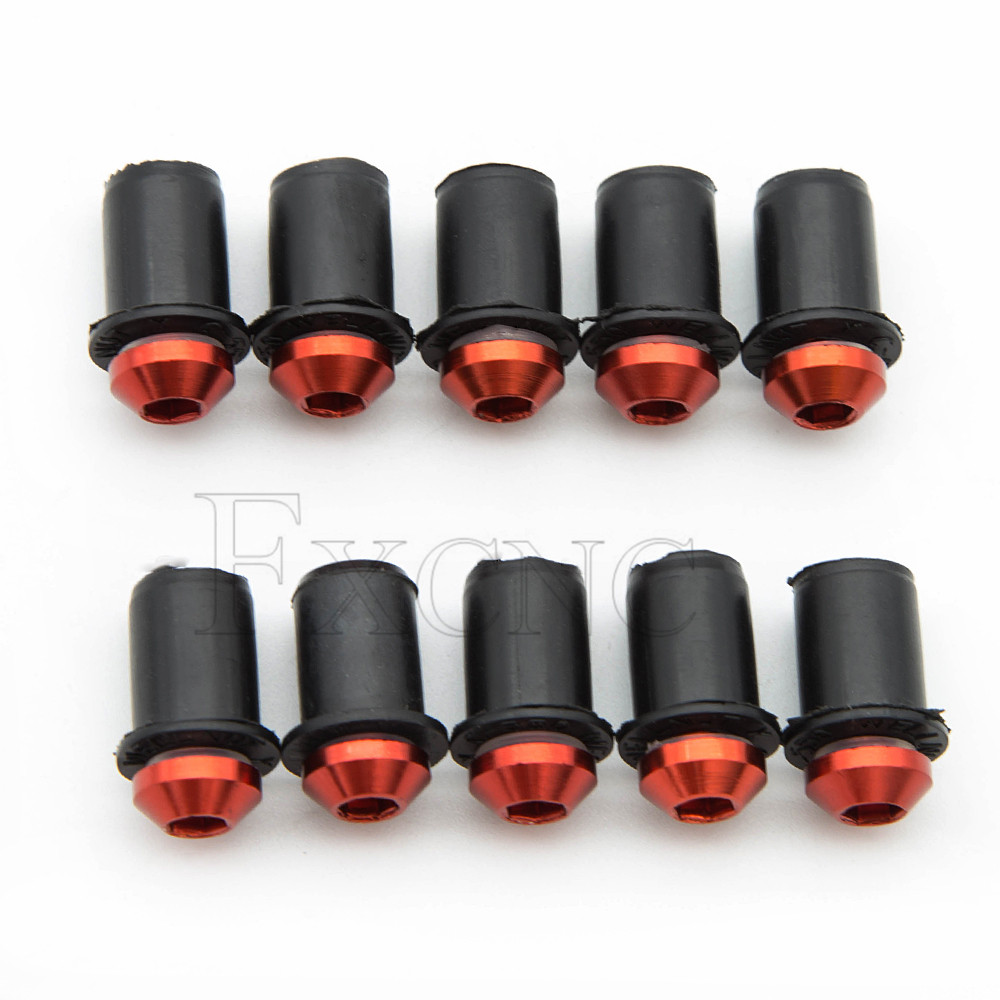 10 Uds. Tuercas universales de goma para motocicleta de 5mm/0,20 pulgadas, carenado de parabrisas, tornillos de aluminio anodizado para Moto: Marfíl