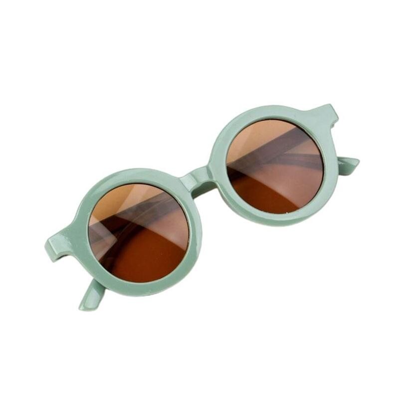 Retro Ronde Kinderen Zonnebril Jongens Meisjes Zon Bescherming Brillen Glazen Kleurrijke Uv Vintage Zonnebril Kinderen Klasse X9O4
