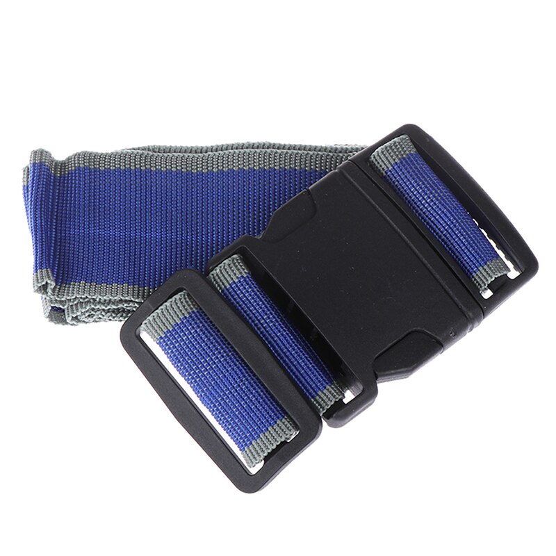 1 pièces sangle de bagage réglable ceinture croisée emballage valise de voyage en Nylon serrure boucle sangle bagages ceintures sac de Camping accessoires: Bleu