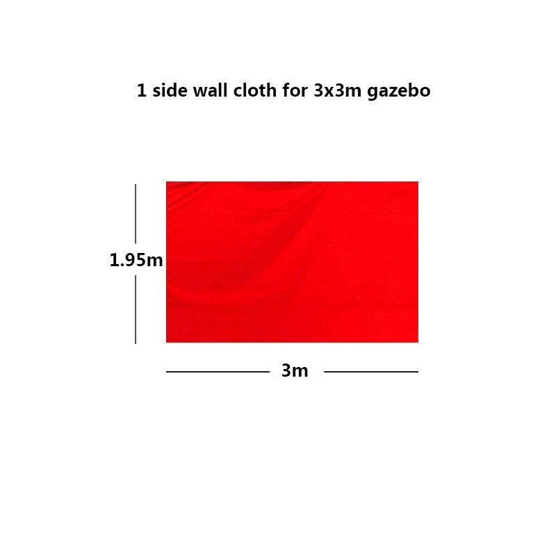 210D Waterdichte Oxford Doek Voor Tent Regendicht Zonnescherm Luifel Doek Alleen Zijwand Zonder Frame Dak Tuinhuisje Accessoires: All Red 1 Side 3m