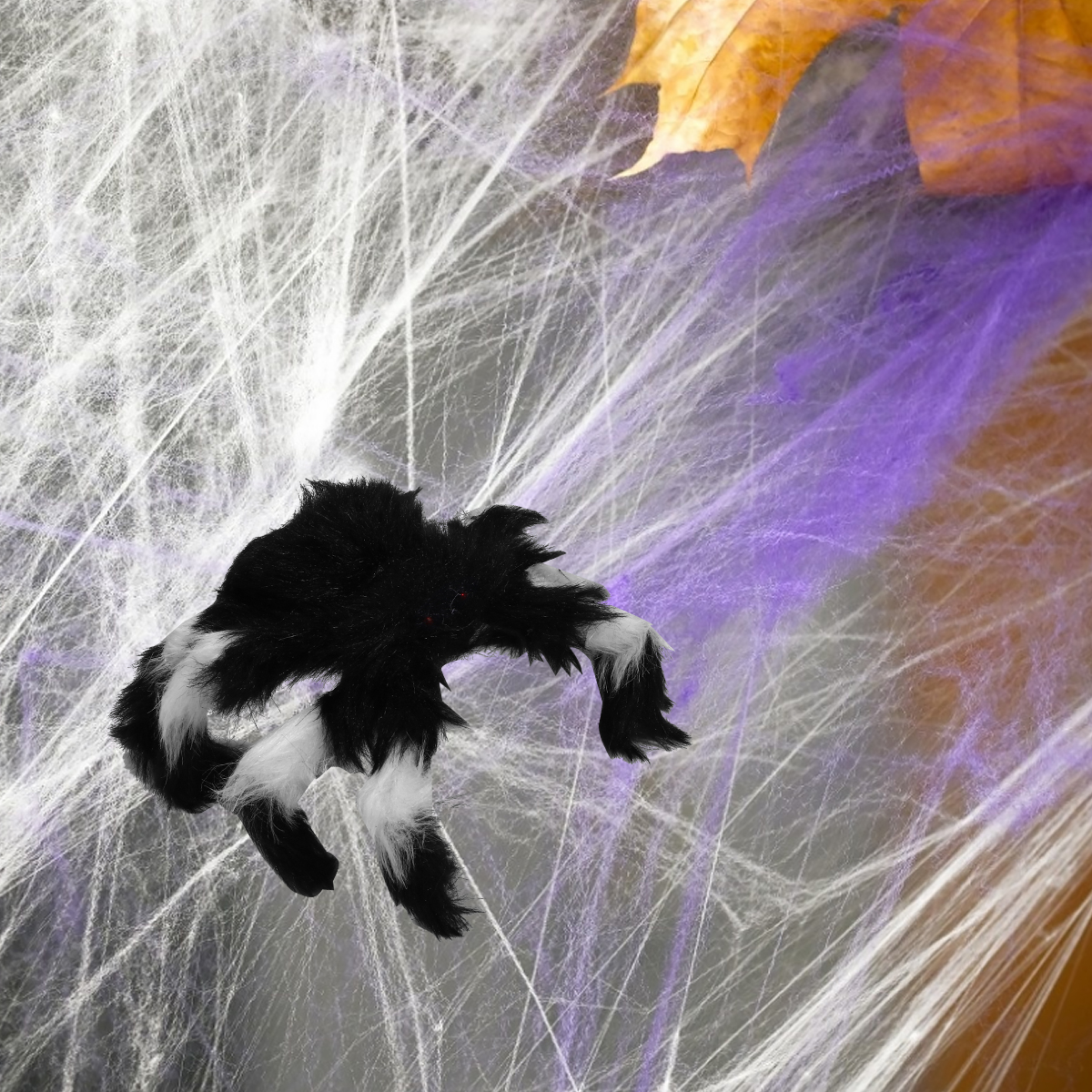 2Pcs Spooky Stretch Spider Web Webbing Haunted House Spiders Decor