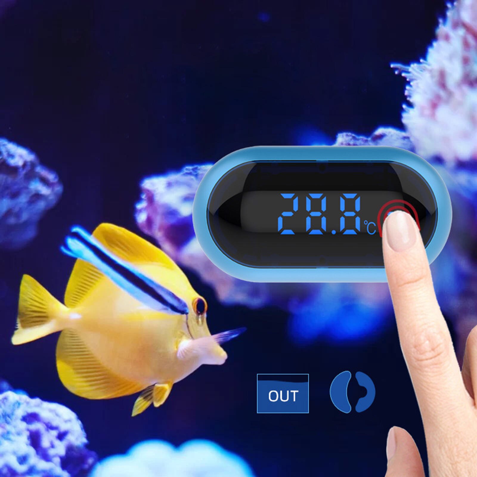 Medidor De Temperatura Termómetro Digital Para Acuario - Sin Cables, Sensor Preciso Para Peces O Reptiles Termostato Digital