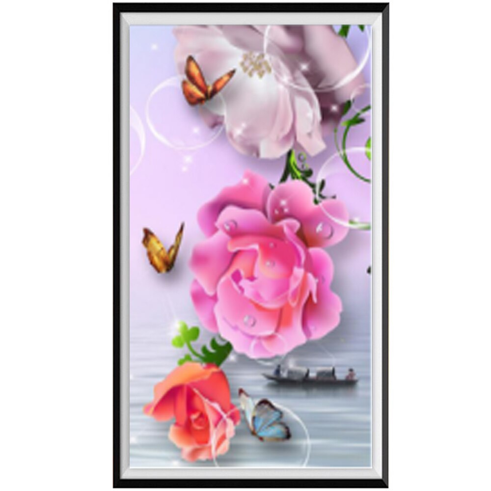 DCIDBEI DIY 5D Diamantmalerei Hund – 30x30 Cm, Runddiamanten, Mit Rosen-Motiv