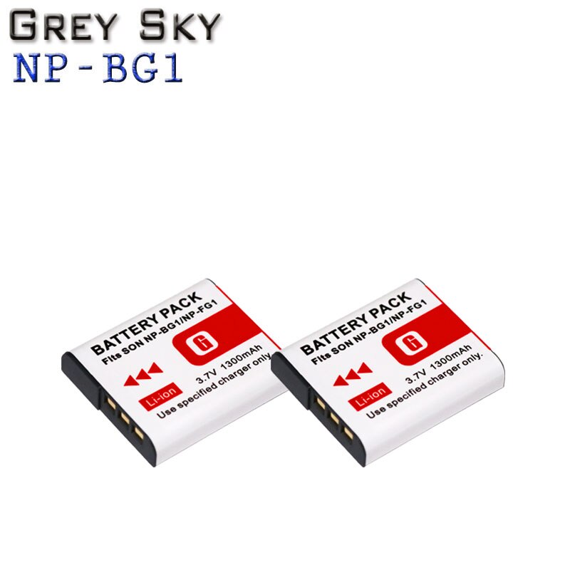 1300mAh NP-BG1 NP BG1 NPBG1 bateria + ładowarka USB z wyświetlaczem LCD robić Sony DSC-H3 DSC-H7 DSC-H9 DSC-H10 DSC-H20 DSC-H50 DSC-H55 DSC-H70: 2 bateria