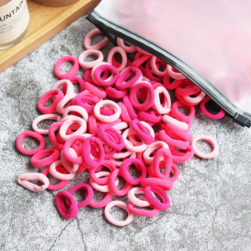 50/100 Uds. Bandas elásticas para el cabello para niños, banda de goma para niñas, lazos para el cabello de nailon, diadema, accesorios para el cabello para bebés: XS / Verde