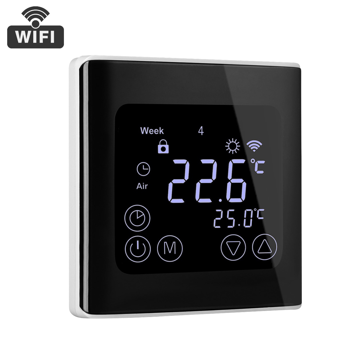 FLOUREON WIFI Thermostats de chauffage écran tactile régulateur de température programmation chauffage par le sol régulateur de chauffage électrique