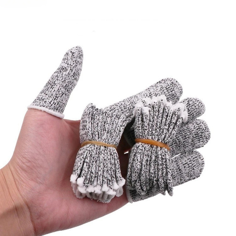 Nuevos guantes anticorte para dedos, guantes de seguridad resistentes a cortes para trabajo de cocina, recogedor de escultura, Protector de yemas de los dedos a juego, 10 Uds.