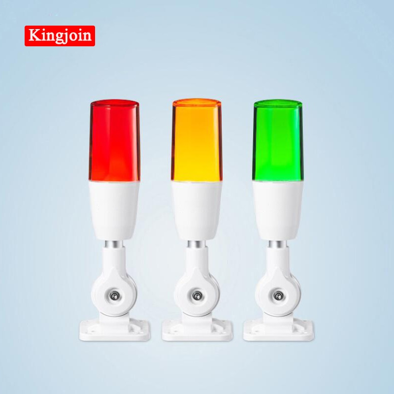 Industriel signaltårn sikkerhedsstak alarm lys lampe pære rød grøn gul lampe led hvid plast indendørs 1 lag med sokkel