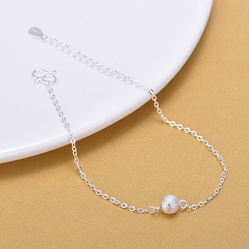 TJP Latest Frosted Ball Silver 925 Anklets For Women Engagement Party Simple Girl Bracelets Jewelry Female