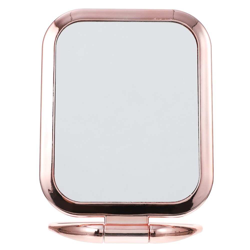 Double Sided Makeup Mirror Tabletop Magnifying Mirror Folding Vanity Mirror: Rose Gold