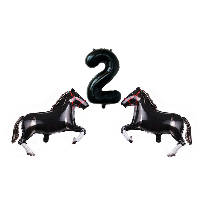 Decorazione per feste a tema cavallo impostato di palloncini con numero di cavallo Stoviglie usa e getta Tema cowboy Compleanno Forniture per bambino doccia Bomboniera per bambini: MULTI