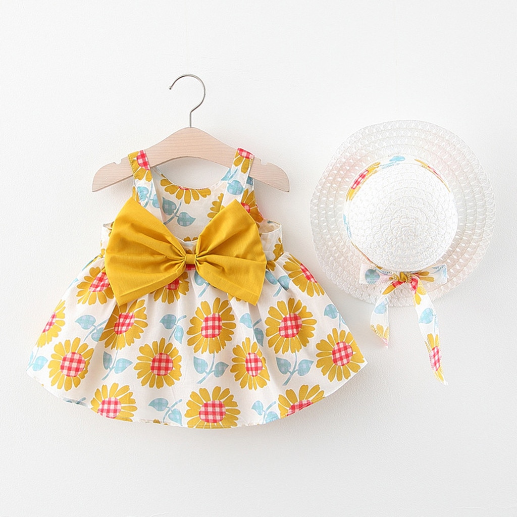 Vestido de princesa con flores para niñas, ropa de verano bebé infante