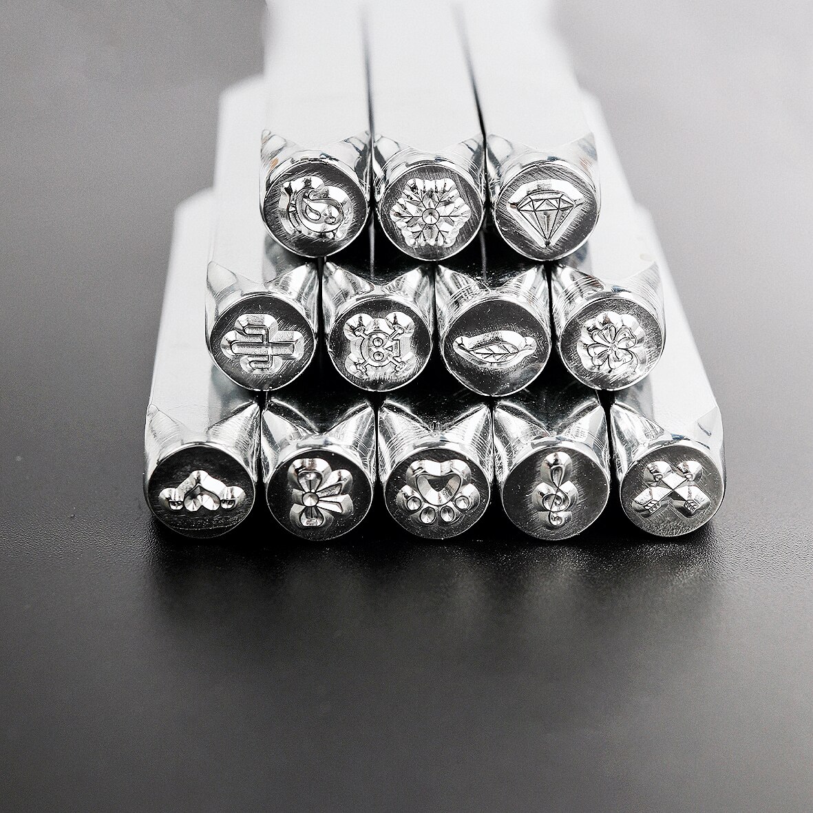 Gör-det-själv-symbol metallstans metallstämpelsats läderstämplar, läderlogotyptryckverktyg, smyckesstämpling 1/4 (6mm)