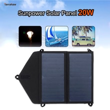 Sunpower Solar Panel 20W Solar Cell Output Device Mobile Phone Outdoor Power Bank Photovoltaic Smart Fast Charging Folding Bag