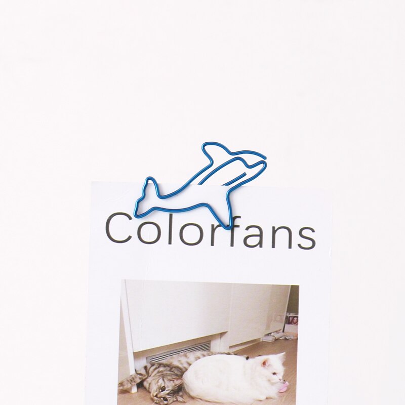 TUTU 15pcs/box Dolphin Shape Paper Clip Binder Clip for Office School Paper Organizer Decorative Metal Clips H0312