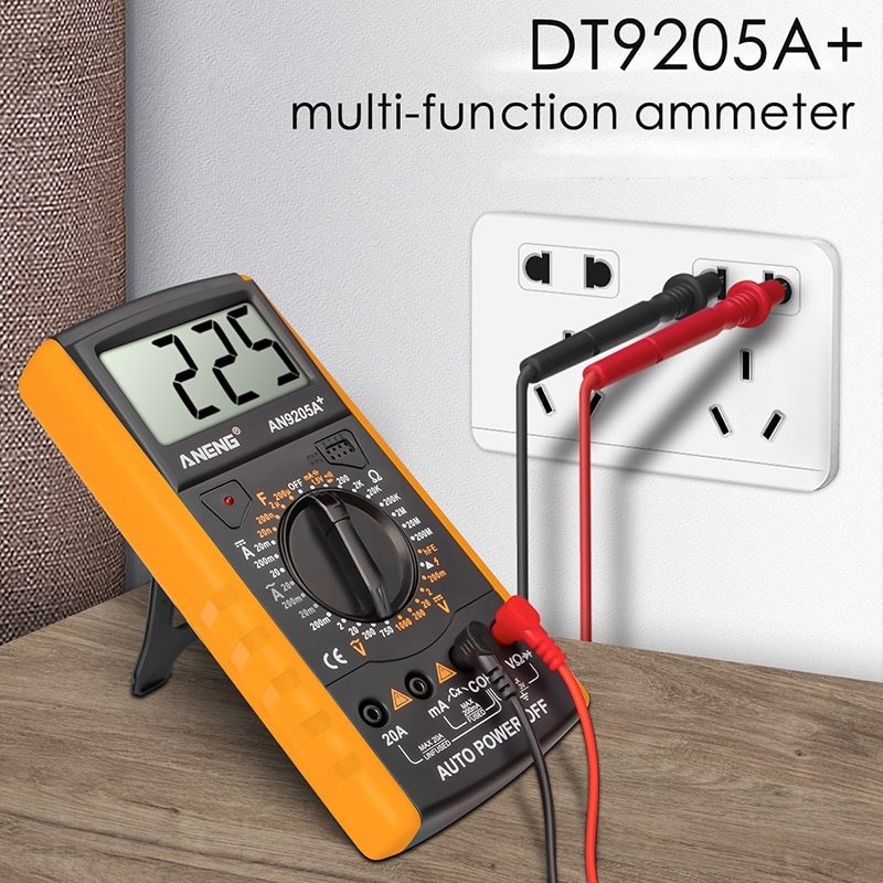 ANENG DT9205A Digital Multimeter AC / DC Transistor Tester NCV Test Meter Analog Auto Range Multimetro