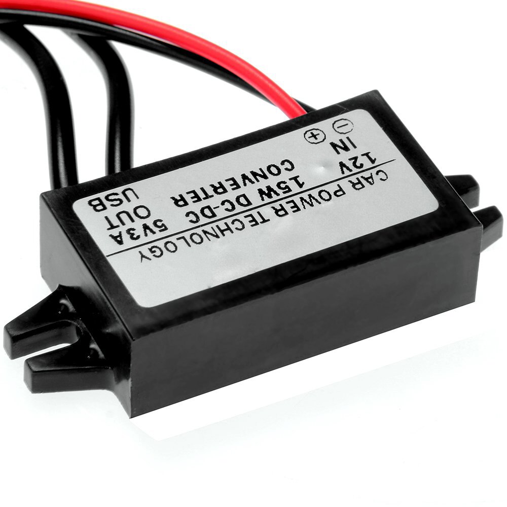 Inverter 12v to 5v dc spændings transformer 3a usb dual port konverter