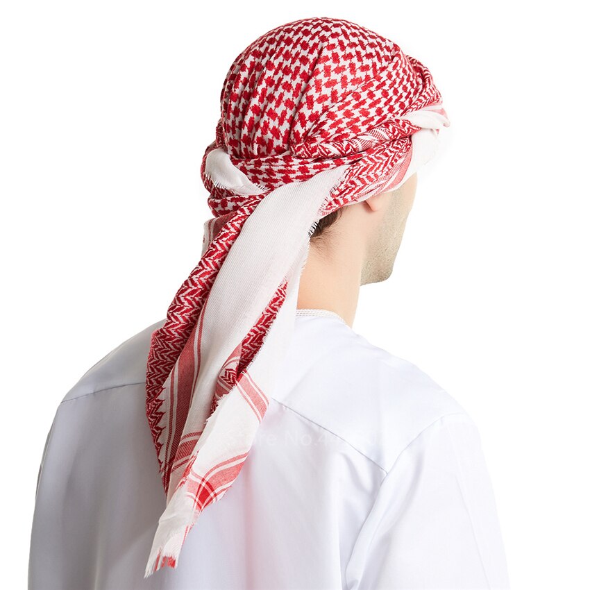 Chapeau musulman arabe saoudien dubaï pour homme, écharpe traditionnelle en coton, 140x140CM, à carreaux imprimés, prière islamique, Turban en laine: Color2