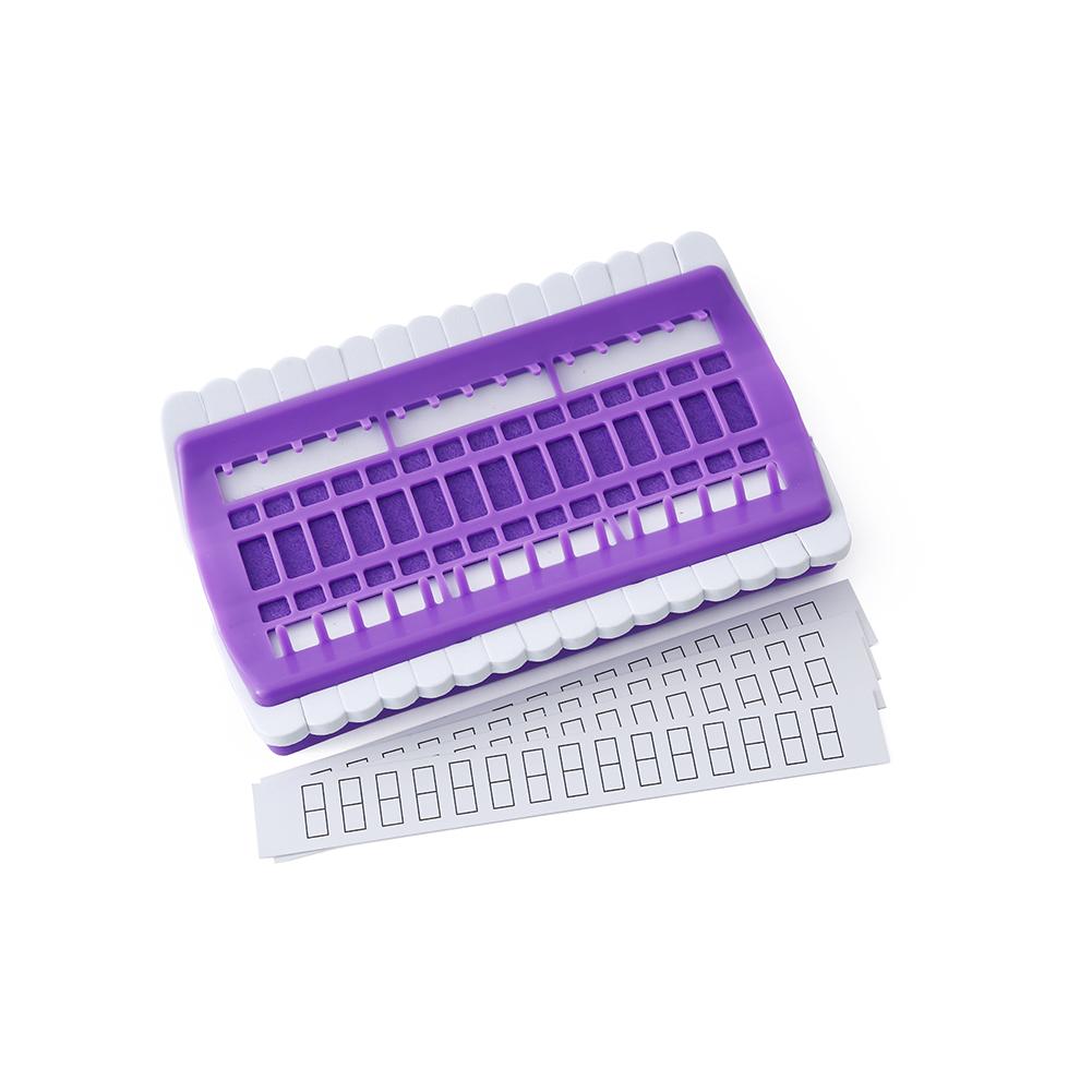 Soporte portátil para agujas de coser, organizador de hilo de bordar, 30 posiciones, juego de herramientas de línea de fila de punto de cruz, herramientas de costura DIY: Purple