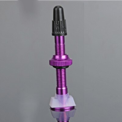 1 Pcs 52 Mm Fiets Tubeless Ventiel Voor Mtb Road Bike Presta Valve Aluminium Legering Fiets Tubeless Band fv Klep: purple