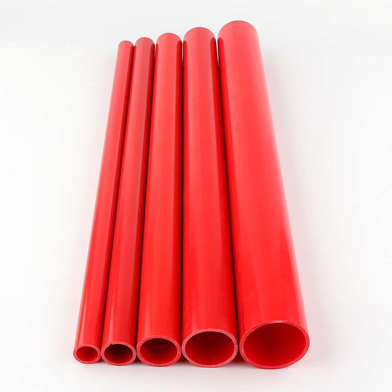1PC OD 20/25/32mm UPVC Aquarium Fish Tank Pipe Home Garden DIY Shelf Tube Irrigation Watering Fittings 49~50cm Long: Red / 1/2''