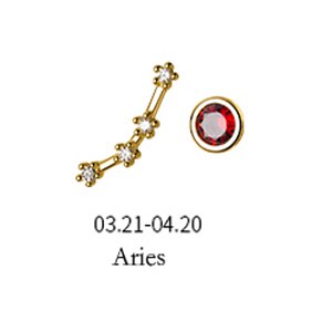 MloveAcc 12 Konstellation Stern Asymmetrie Ohr Studs Kristall Sternzeichen Wassermann Krebs Skorpion Piercing Stud Ohrringe für Frauen Mädchen: Aries