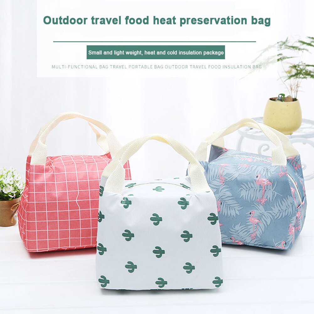 Women Kid Stylish Portable Flower Lemon Bird Food Catus Storage Bag Picnic Pouch food storage bag has a compact size, Beach bag