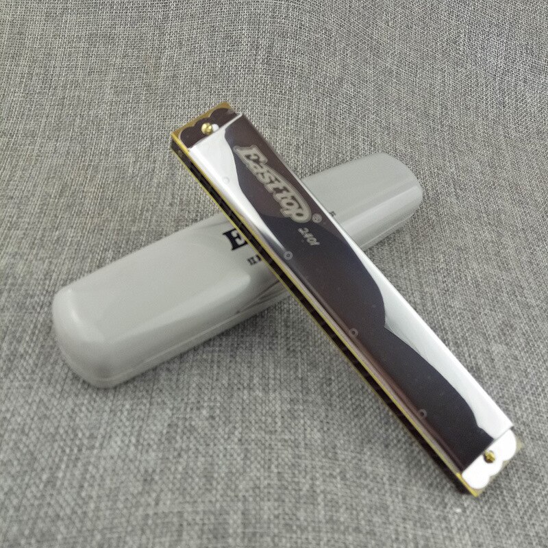 Easttop Tremolo Harmonica - 24 Hole C Key - 25 Keys - Resin Body - Chrome Plated Cover