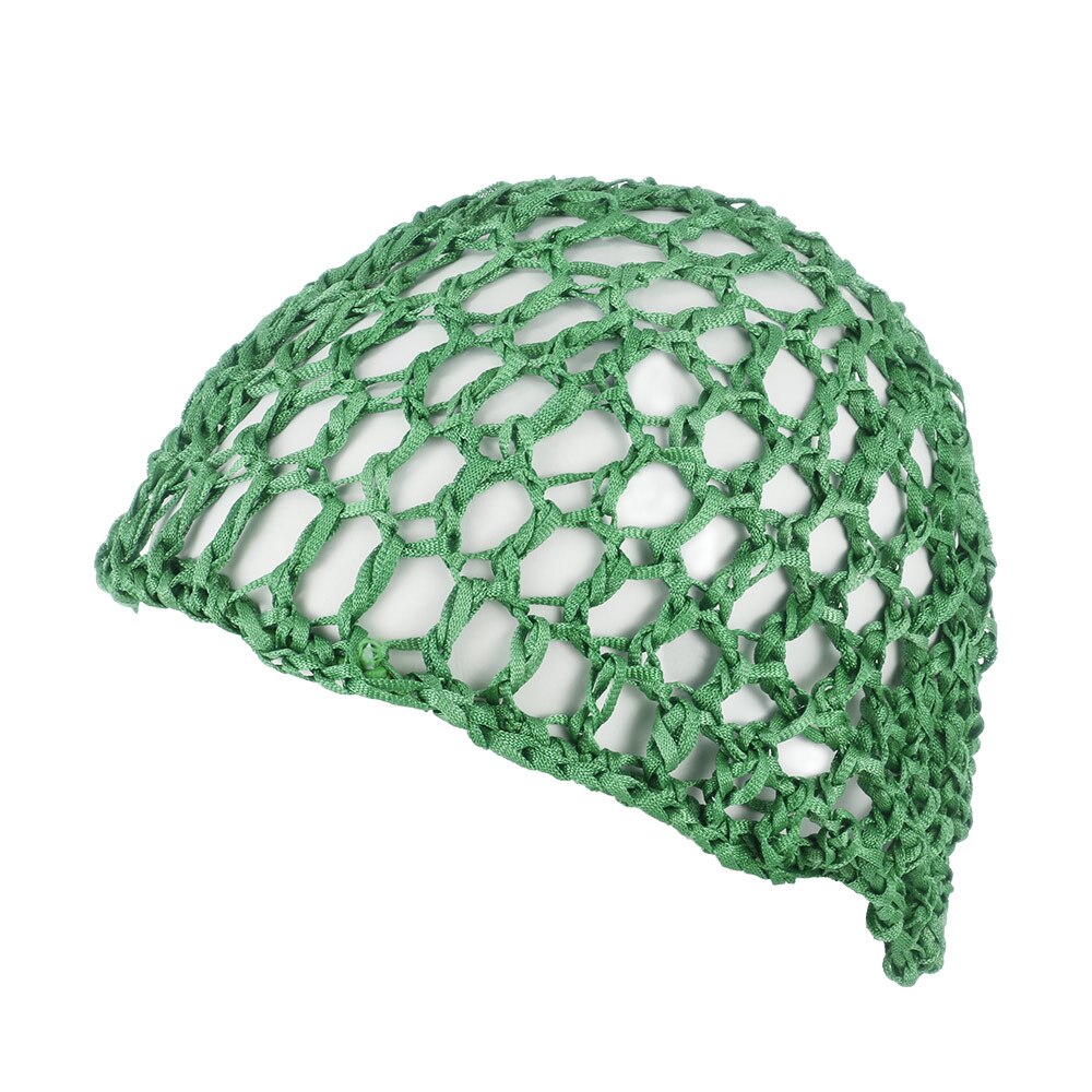 Gorro de malla de punto suave para el pelo, gorro de redecilla de rayón para el cuidado del cabello, turbantes de noche para dormir, accesorios de peinado, 1 unidad: green