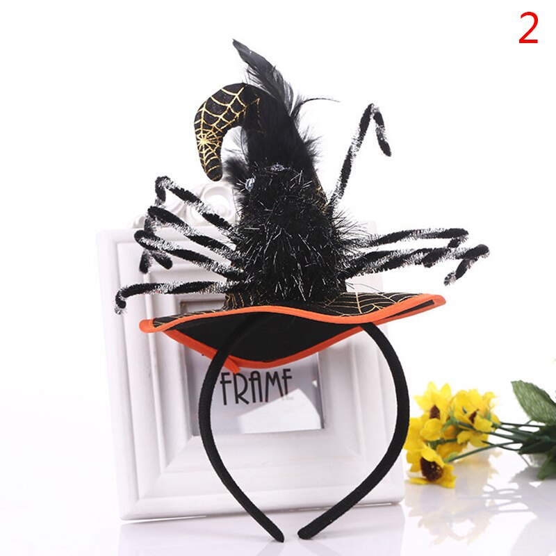 Diadema araña de Halloween decoración de calabaza para de vacaciones sombrero de bruja: N2