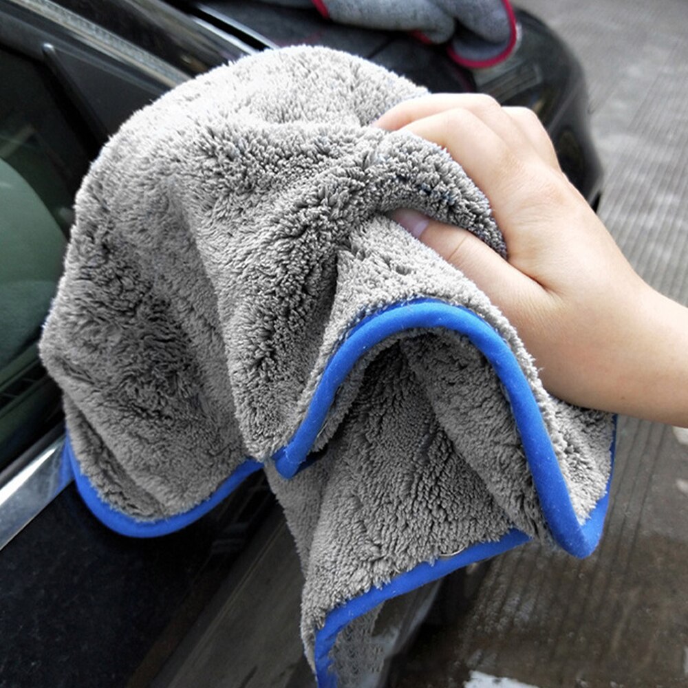 1000GSM Toalla de lavado de coches de tamaño grande y gruesa toalla microfibra felpa paños de microfibra de cera de detallando absorbente