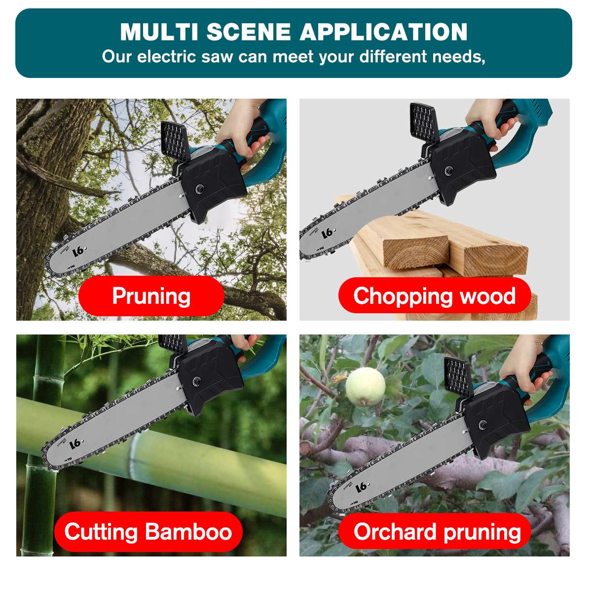 2800W 10 pollici 8 pollici elettrico sega a catena sega motore Brushless ricaricabile taglierina per legno attrezzo da giardino per batteria Makita 18V