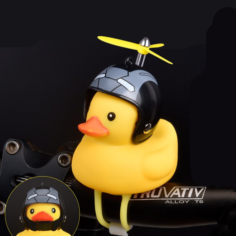 Funy Animal Bicycle Light Cartoon Little Yellow Duck Helmet Head Light Shining Duck Bicycle Bells Handlebar Bicycle Accessories