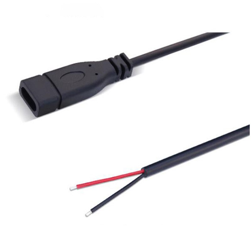 25cm USB 2.0 Type-C Power Supply Extension Wire Cable Charger Connector Male Female Plug 2-pin 4-pin Data line 1pcs/5pcs: 2-pin female / 1pcs
