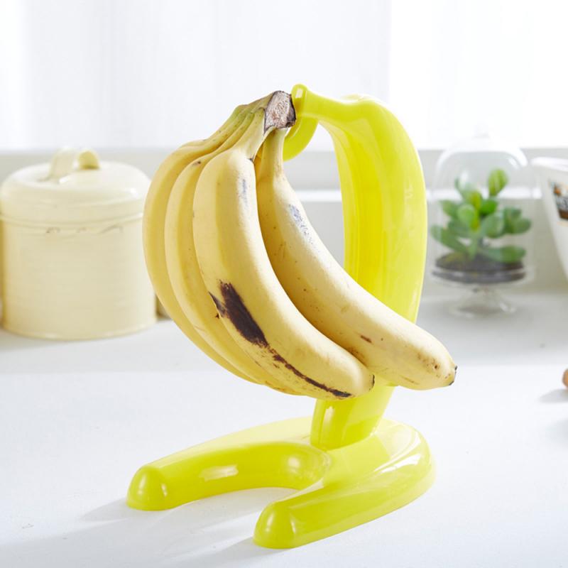 Yellow Plastic Banana Shape Displaying Banana Hanger Rack Fruit Fresh Keeping Living Room Storage Bananas Hook Holder