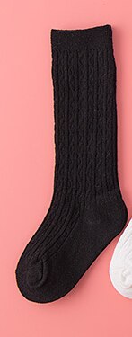 Collants hautes pour bébés filles garçons | Bas pour les genoux et garçons de 0 à 3 ans: Black / 1T