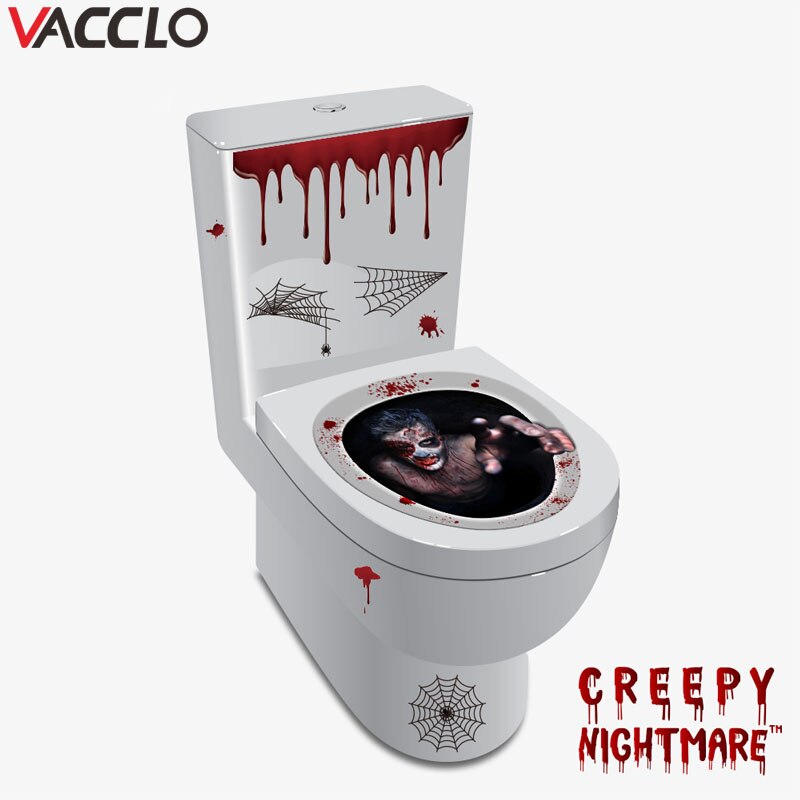 Vacclo Halloween Decoratie Toiletbril/Sticker/Decal 3D Muur Stikcers Op De Muur Woondecoratie Wc Stickers