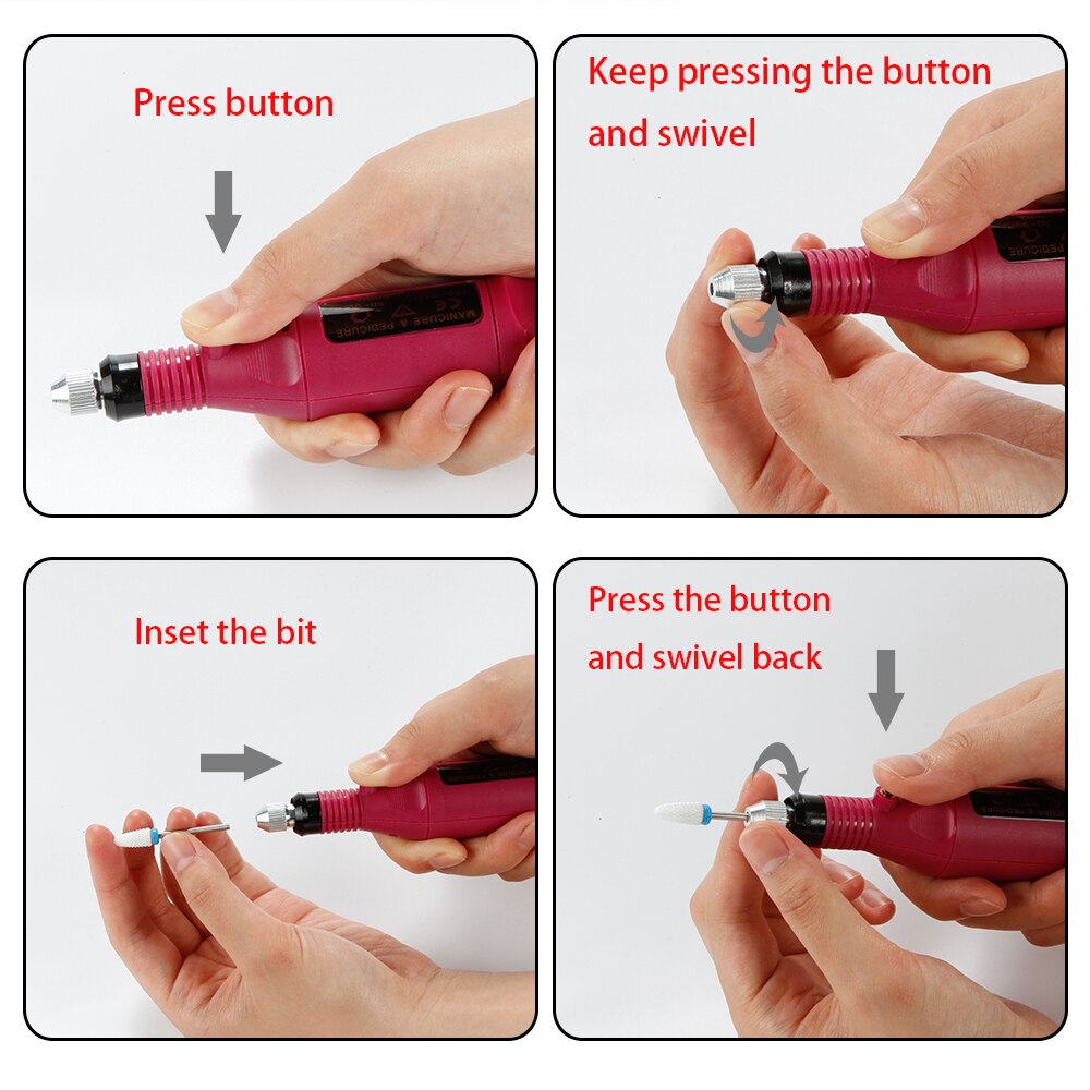 Electric Nail Drill Bits Set Milling Drill Machine for Manicure Nail Art Sanding File Gel Remover Mill Cutter Pedicure Apparatus
