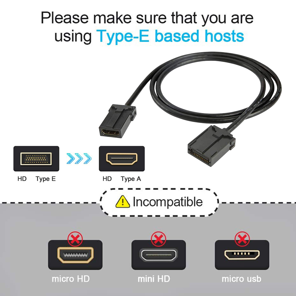 1.5M HDMI-compatible E Type To AM HDMI-compatible Cable HD Video Cable Type E Micro Adapter Cable for Car TV Digital Monitor