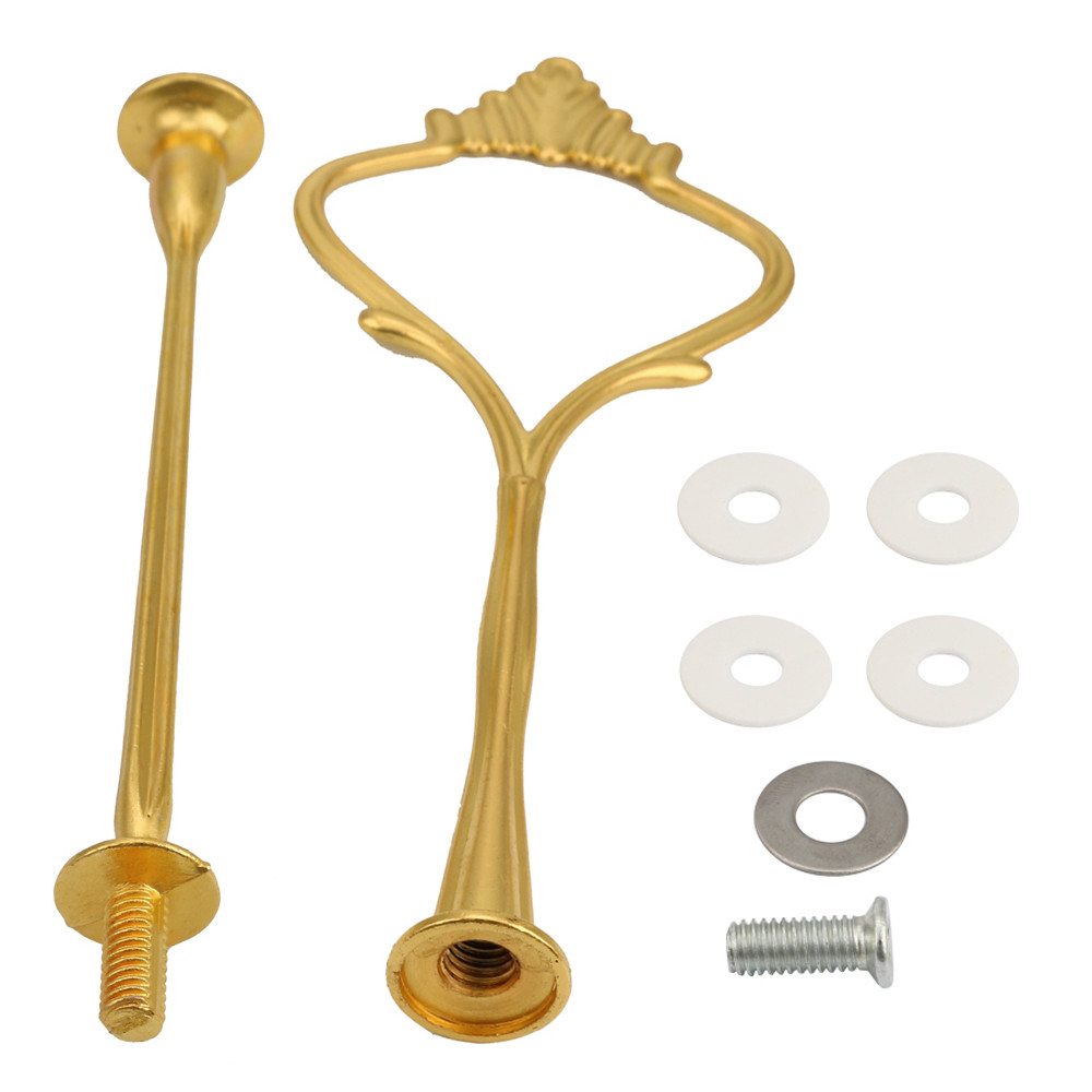 2 Tier Crown Cake Cupcake Plate Stand Handle Hardware Fitting Holder Diy Cakes Plated Shelf Casual Party Plate Holder: Gold 