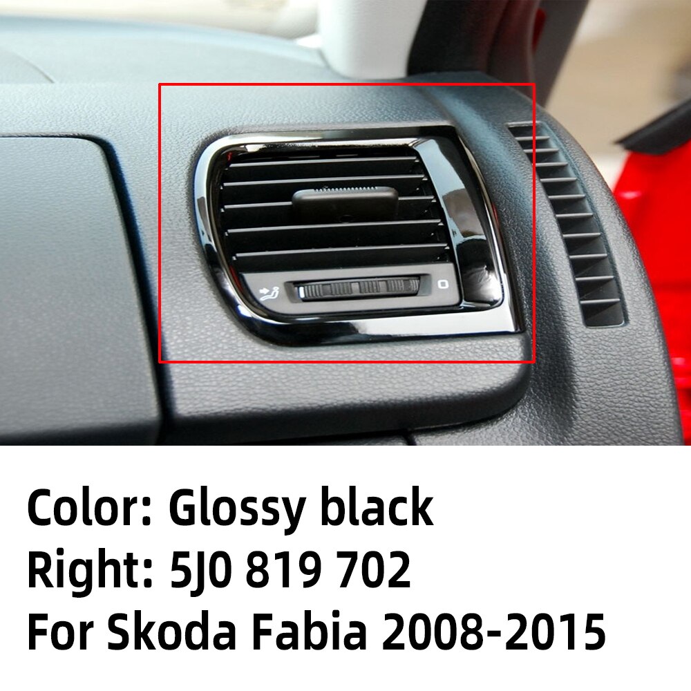 Rejilla de ventilación de aire acondicionado para salpicadero de coche Skoda Fabia 2 MK2 Roomster , 3 colores, 5J0820951E 5J0819701 5J0819702: C
