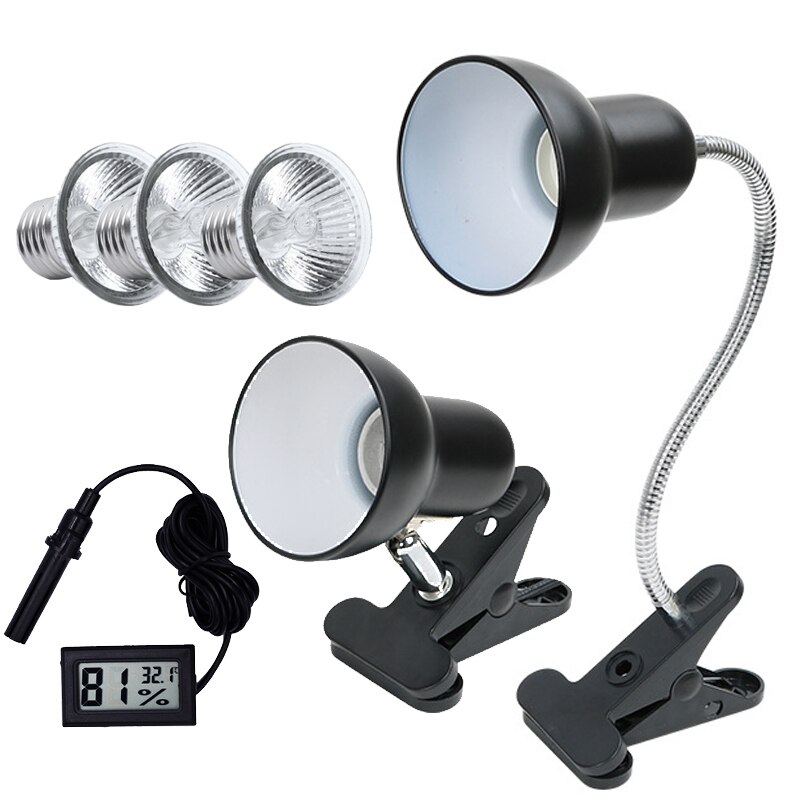 UVA UVB 3.0 impostato di portalampada per rettili per animali domestici con termometro a clip igrometro lucertola tartaruga tartaruga crogiolarsi lampadina riscaldante 220V