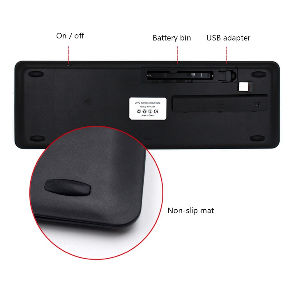 2.4G Wireless Gaming Keyboard Touchpad Home Office Computer Cordless Keypad Touch Control Mouse