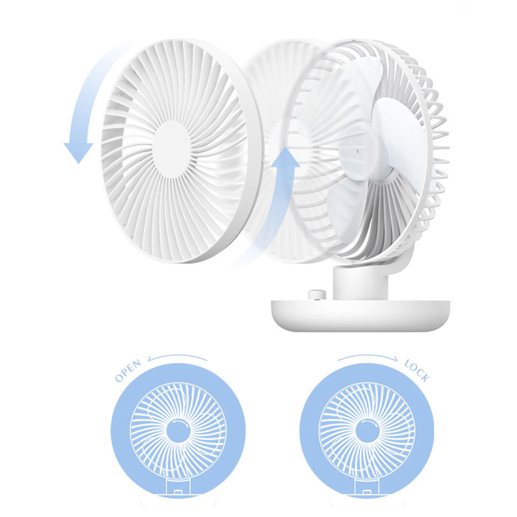 Laptop Cooler Cooling Fan ,3000mAh USB Rechargeable 120 Degree Oscillation Desk Fan, 3 Gear Shaking Head Fan for Home Office