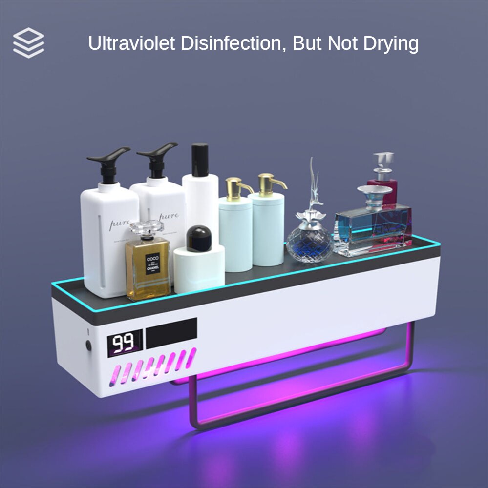 Solenergi smart ultraviolet desinfektion toilet håndklædeholder tandbørste sterilisator holder lys energi badeværelse opbevaring hylde