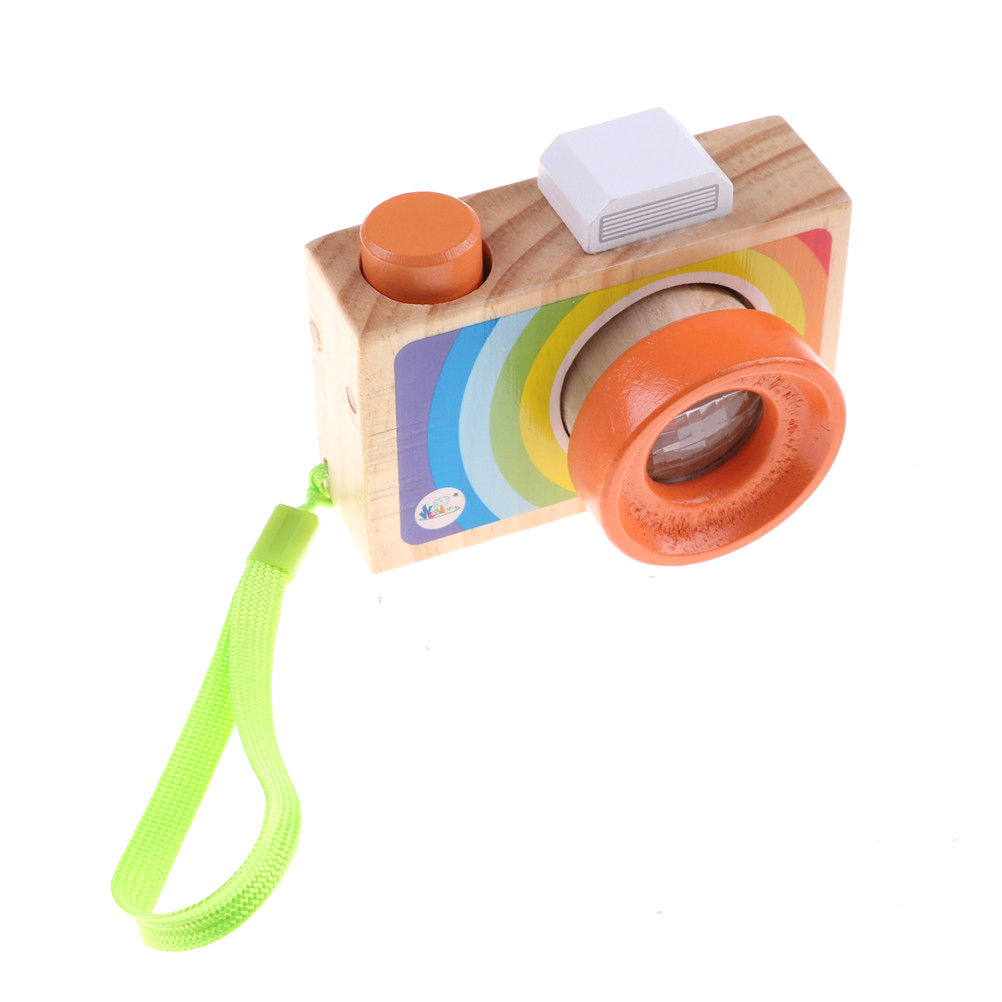 9.5*7*5.5 CM Kinderen Kids Simulatie Houten Camera Educatief Speelgoed Multicolor Caleidoscoop Magic Camera Klassieke Speelgoed