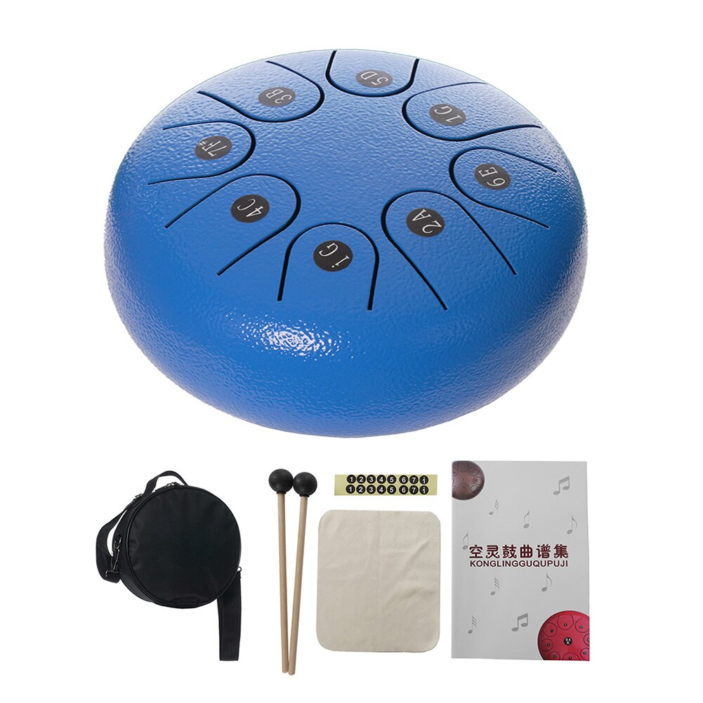 6/8 pouces Mini tambour 8 tons en acier langue tambour Instrument de Percussion avec pilons peut produire un son propre éthérée bouddha-Like: A4 6 inch 8 Notes
